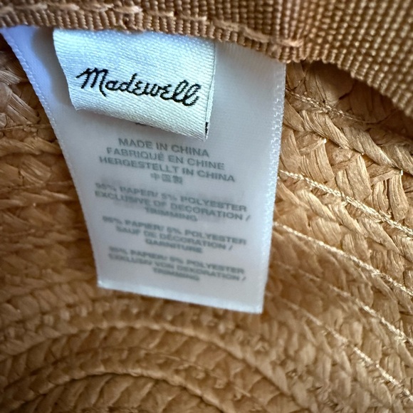 Madewell Brown Straw Hat with Cream Band - Picture 4 of 6
